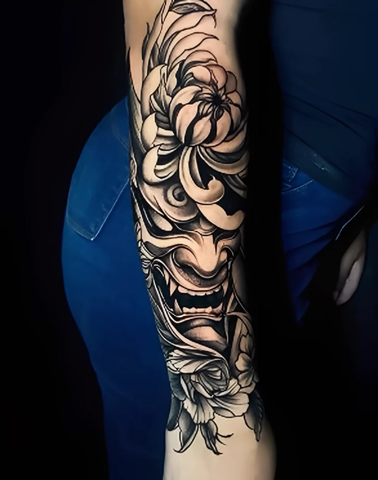 Hannya e crisântemo